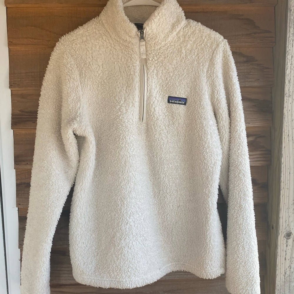 Patagonia Los Gatos Worn Wear Off-White/Cream Fleece Quarter Zip Pullover